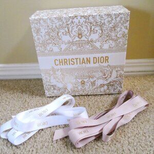 Christian Dior empty box with ribbons. New